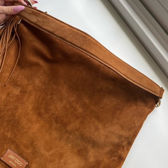 Jimmy Choo Soft Hobo Suede Handbag Wood - Picture 7 of 16